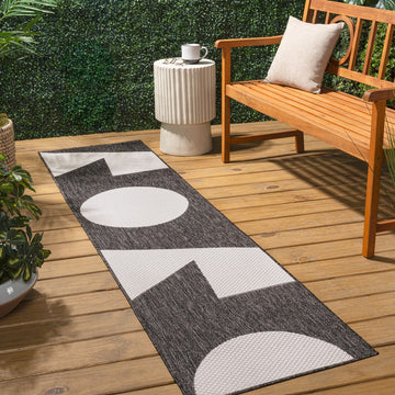 Lucian Modern Geometric Abstract Two-tone Indoor/Outdoor Area Rug
